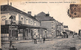 Château Du Loir         72      Avenue De La Gare Et Sortie De La Gare . Hôtel   N° 182    (voir Scan) - Chateau Du Loir