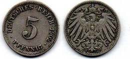 Allemagne - Deutschland - Germany  5 Pfennig 1902 D TB+ - 5 Pfennig