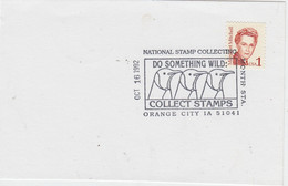 USA Card Ca With Penguins Ca Orange City  OCT 16 1992 (XA162B) - Antarctische Fauna