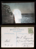 England, Kent, Rough Sea, Dover, 1909, To Brussels, Belgium C57d - Dover