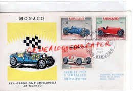 SPORTS - ENVELOPPE XXV GRAND PRIX AUTOMOBILE MONACO-1967-BUGATTI 1931-AFFA ROMEO 11932-MERCEDES 1936 - Storia Postale
