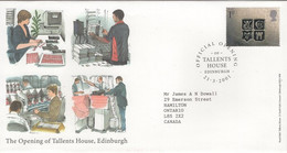 Great Britain 2001 Sc 1952 1st Welcome Opening Of Tallents House Edinburgh - Storia Postale