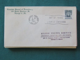 Canada 1953 FDC Cover To USA - Bighorn Sheep - Consulate Of Luxembourg Sender - Covers & Documents