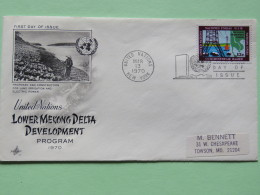 United Nations (New York) 1970 FDC Cover To Towson - Lower Mekong Delta Development - Dam Construction - Map - Energy - Lettres & Documents