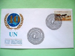 United Nations Vienna 1985 FDC Cover - 40 Anniv. Of United Nations - Horse Cart - Lettres & Documents