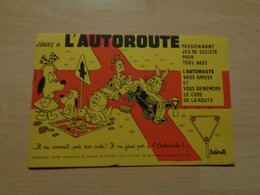 Buvard - Jeu De L'Autoroute - Lapin , Chat , Chien , Tortue - Voitures - Illustrateur Barberousse - Réf.80. - Kids