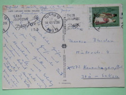 Finland 1973 Postcard ""Lapland - Reindeer"" Turku To Germany - Costumes - Reindeer Sledge Cancel - Brieven En Documenten