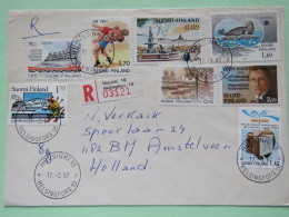 Finland 1987 Registered Cover Helsinki To Holland - Seal Europa CEPT - Nordic Cooperation - Wrestling - Forest - Music - Briefe U. Dokumente