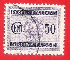 1934 (40) Segnatasse - Stemma Con Fasci Filigrana Coricata Cent. 50 - Usato - Leggi Il Messaggio Del Venditore - Postage Due