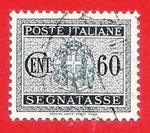 1934 (41) Segnatasse - Stemma Con Fasci Filigrana Coricata Cent. 60 - Usato - Leggi Il Messaggio Del Venditore - Taxe