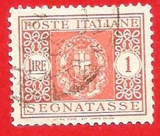 1934 (42) Segnatasse - Stemma Con Fasci Filigrana Coricata Lire 1 - Usato - Leggi Il Messaggio Del Venditore - Postage Due