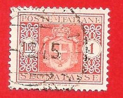 1945 (92) Segnatasse Stemma Senza Fasci Filigrana Ruota Lire 1 (usato) - Leggi Il Messaggio Del Venditore - Portomarken