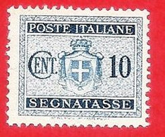 1945 (86) Segnatasse Stemma Senza Fasci Filigrana Ruota Cent. 10 Senza Gomma - Leggi Il Messaggio Del Venditore - Postage Due