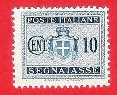 1945 (86) Segnatasse Stemma Senza Fasci Filigrana Ruota Cent. 10 Senza Gomma - Leggi Il Messaggio Del Venditore - Segnatasse