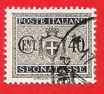 1945 (89) Segnatasse Stemma Senza Fasci Filigrana Ruota Cent. 40 Usato - Leggi Il Messaggio Del Venditore - Segnatasse