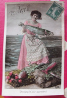 Carte Postale Fantaisie. 1er Avril Poisson Poissons. Jeune Fille. EPR 130 - 1er Avril - Poisson D'avril