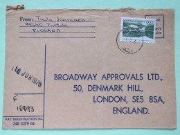 Finland 1976 Cover Turtala To England - Farm On Lake Shore - Lettres & Documents