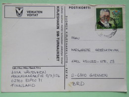 Finland 1976 Postcard Of Game Helsinki To Germany - Music Heikki Klemetti - Lettres & Documents