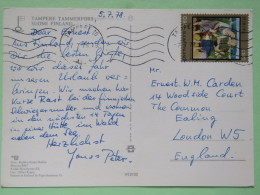 Finland 1978 Postcard ""Tampere"" To England - Painting Europa CEPT Washerwomen - Brieven En Documenten