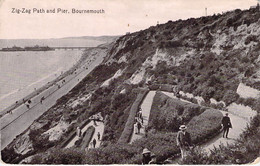 CPA Royaume Uni - Dorset - Bournemouth - Zig Zag Path And Pier - Valentine's Series - Oblitérée Boscombe - Animée - Bournemouth (depuis 1972)