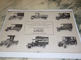 ANCIENNE PUBLICITE LA CAMIONETTE UNIC 1921 - Camiones