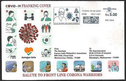India 2020 *** Corona Warriors Coronavirus Covid-19 Mask, Police,Doctor,Nurse,Virus,Cover (**) Inde Indien ONE LEFT - Lettres & Documents