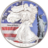 Monnaie, États-Unis, Silver Eagle, Dollar, 2014, Philadelphie, Colorisé, FDC - Argent