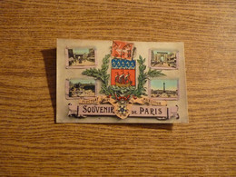 CPA Souvenir - Paris (75) - "Souvenir De Paris" - Carte Pelliculée - Voir Détails Sur Photos - 9 X 14 Cm Environ. - Souvenir De...