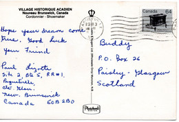 62522 - Canada - 1983 - 64￠Holzofen EF A AnsKte PAQUETVILLE NB -> Grossbritannien - Lettres & Documents