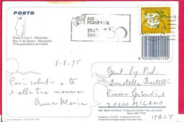 PORTOGALLO - ANNULLO A TARGHETTA "AIR PORTUGAL 50°"*8.8.95* SU CARTOLINA ILLUSTRATA PORTO - Covers & Documents