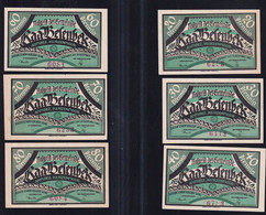 6x Raa-Besenbeck: 20 Pfg. Bis 80 Pfennig - Bis 31.12.1921 - Sammlungen