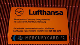 Lufthansa Phonecard 20MERC Used Low Issue Rare - [ 4] Mercury Communications & Paytelco