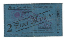 *germany Offizier Gefangenen Lager Hann. Munden 2 Mark U  05.11.05 - Altri & Non Classificati