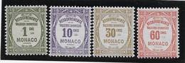 Monaco Taxe N°13/16 - Neuf ** Sans Charnière - TB - Portomarken