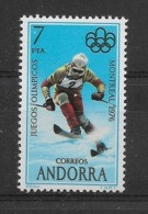 Thème Sports - Ski - Andorre - Timbres Neufs ** Sans Charnière - TB - Skisport