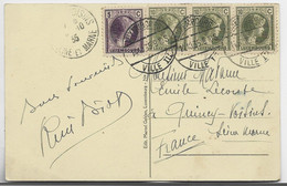 LUXEMBOURG 10CX3+5C CARTE LUXEMBOURG VILLE 1935 TO FRANCE - 1926-39 Charlotte Right-hand Side