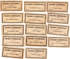 ETIQUETTES FISCALES TABAC CIGARES LOT - Labels