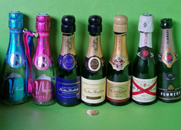 Lot De 7 Quart De Bouteille VIDE De CHAMPAGNE - Nicolas Feuillatte, Vranken; De Castellane; Pommery : VIDE - Champagne & Sparkling Wine