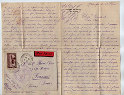 TB 3704 - 1928 - Lettre Par Avion Du MAROC - Foyer Du Soldat - Caporal ROUX Au 31è Bon Du Génie à KHENIFRA Pour FRAISSES - Lettres & Documents