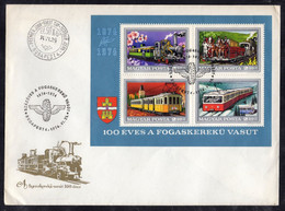 D131  /  Hongrie  3 FDC 1974  Thématique Train - Briefe U. Dokumente