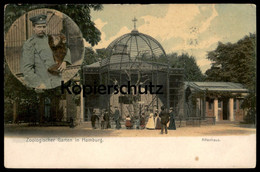 ALTE POSTKARTE ZOOLOGISCHER GARTEN HAMBURG AFFENHAUS WÄRTER ZOO AFFE Ape Singe Monkey Tier Animal Cpa Postcard AK - Singes