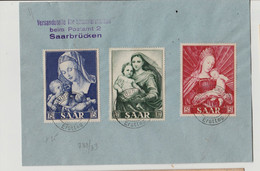 SARRE     - SAARLAND - N°  331/33, SUR  LETTRE 1er Jour  TBE 14/08/1954 - Storia Postale