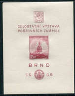 CZECHOSLOVAKIA 1946 Brno Philatelic Exhibition Block MNH / **..  Michel Block 9 - Ongebruikt