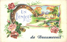 CPA Carte Postale France Beaumesnil  Un Bonjour De  Beaumesnil   1949  VM60396ok - Beaumesnil