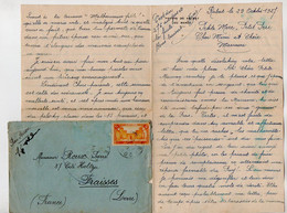 TB 3708 - 1927 - Lettre Par Avion Du MAROC - Foyer Du Soldat - Sapeur ROUX Au 31è Bon Du Génie à RABAT Pour FRAISSES - Lettres & Documents