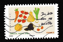 DU BIO DANS NOS ASSIETTES - Autoadhésif N° 967 De 2014 - TRES BELLE VARIETE DE PIQUAGE - Used Stamps
