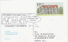 USA Postal Stationery Ca With Penguin Ca  Hampden ND OCT 1 1992 (XA164A) - Antarctische Fauna