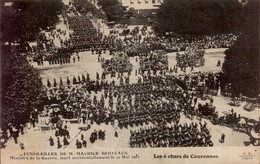 FUNERAILLES DE M MAURICE BERTEAUX . MINISTRE DE LA GUERRE ,MORT ACCIDENTELLEMENT LE 21 MAI 1911. LES 6 CHARS DE COURONNE - Funeral