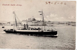 Postcard Jersey, Elizabeth Castle ,(Steamer Going To Harbour ) ,circa 1906 Jersey , See Scans - St. Helier