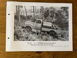 Camion 4x4 Essence Véhicule De Lutte Feux Forêt Pompes GUINARD * St Cloud 92 * Pompiers Marque ? * Doc Photo Ancien - Camion, Tir